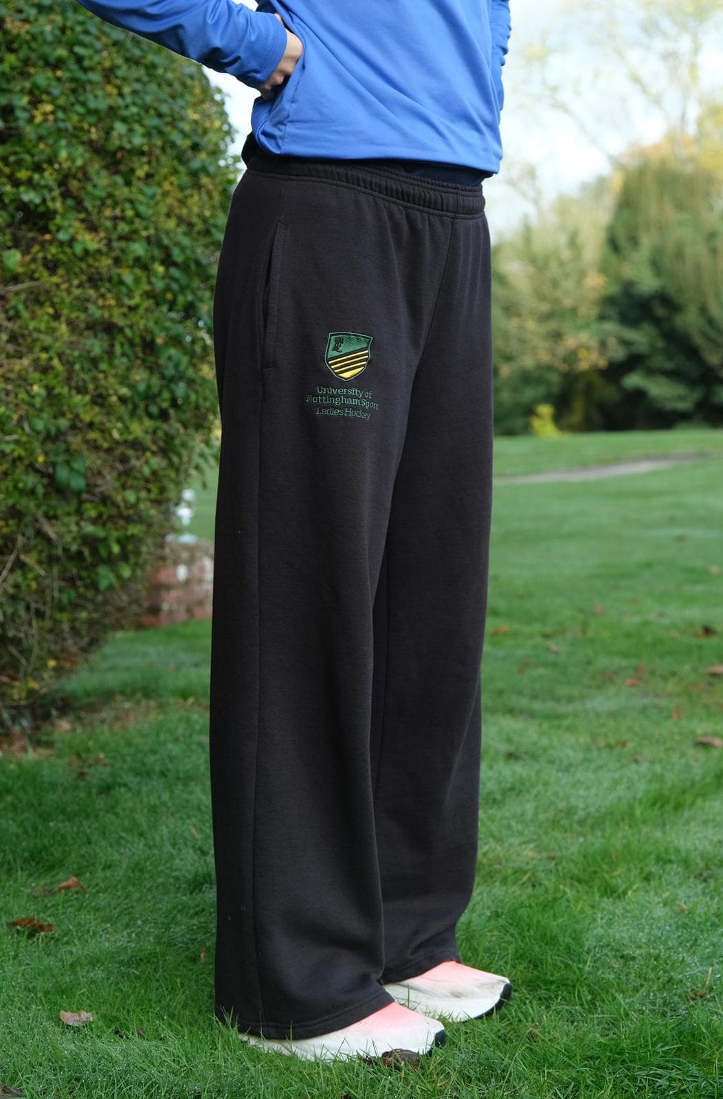 Black joggers worn outdoors